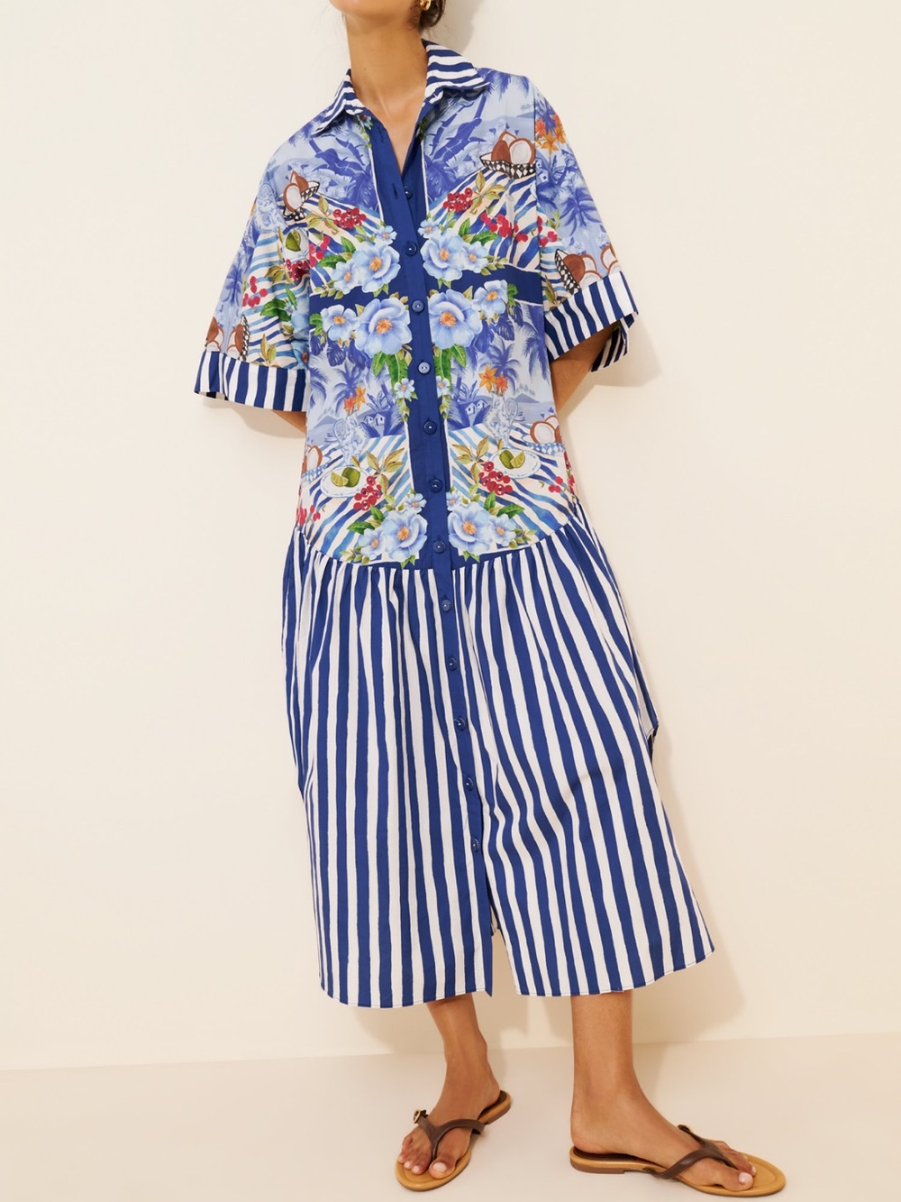 Farm Rio Fresh Table Scarf Midi Dress